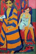 Ernst Ludwig Kirchner self-Portrait with Model (nn03) oil painting reproduction